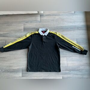 Supreme Black and Yellow Polo Shirt 3M Reflective